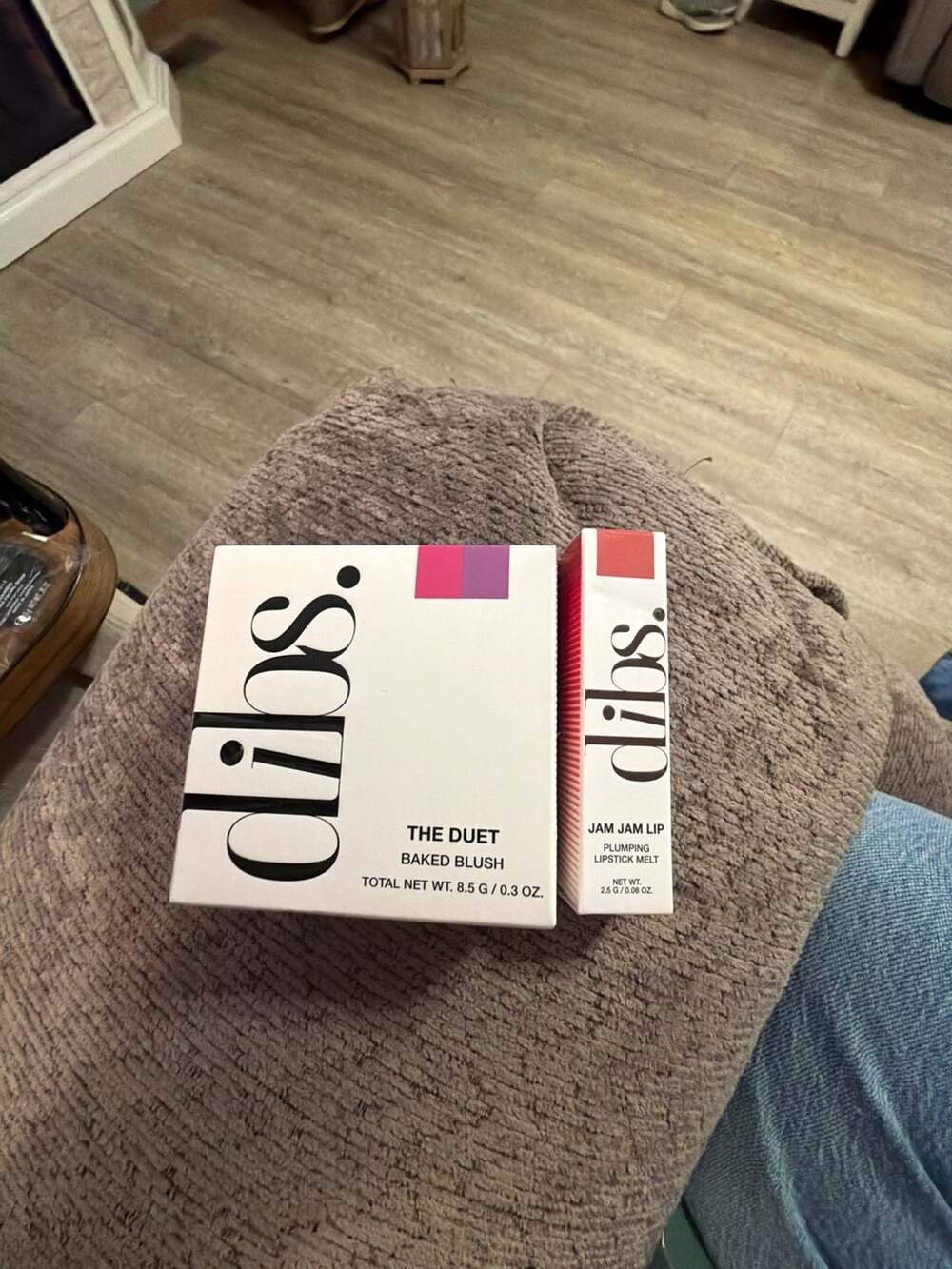 DIBS Beauty The Duet Baked Blush in VIP Pink and Jam Jam Lip Plumping Lipstick M
